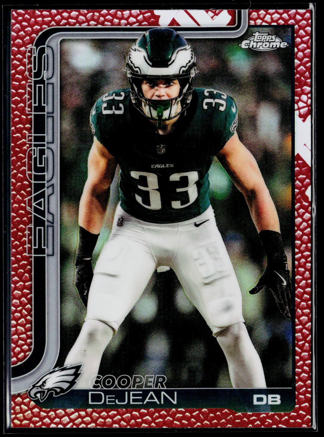 2025 Topps Chrome #252 Cooper DeJean Football Leather Refractor