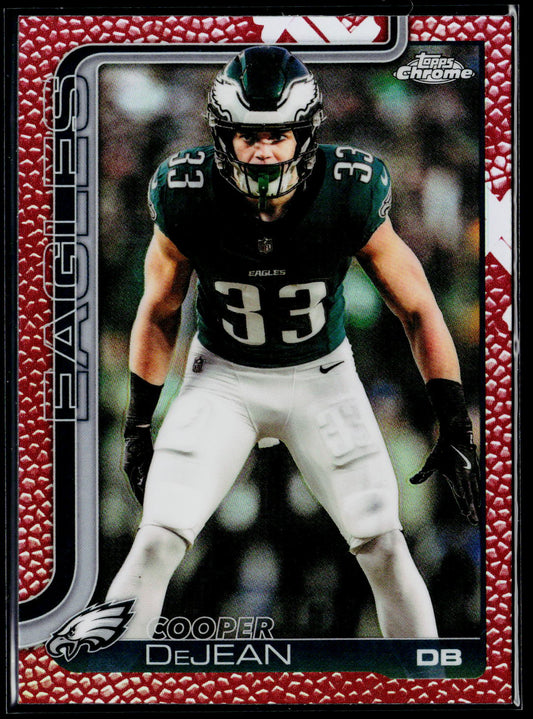 2025 Topps Chrome #252 Cooper DeJean Football Leather Refractor