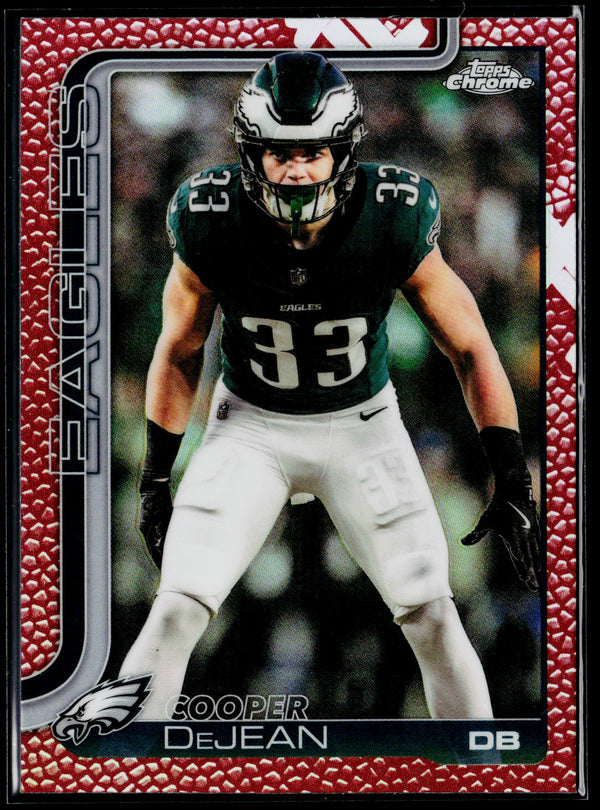 2025 Topps Chrome #252 Cooper DeJean Football Leather Refractor