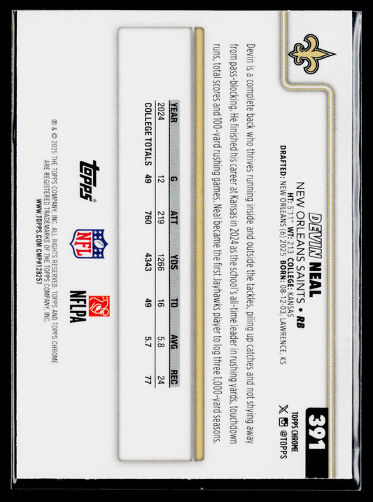 2025 Topps Chrome #391 Devin Neal