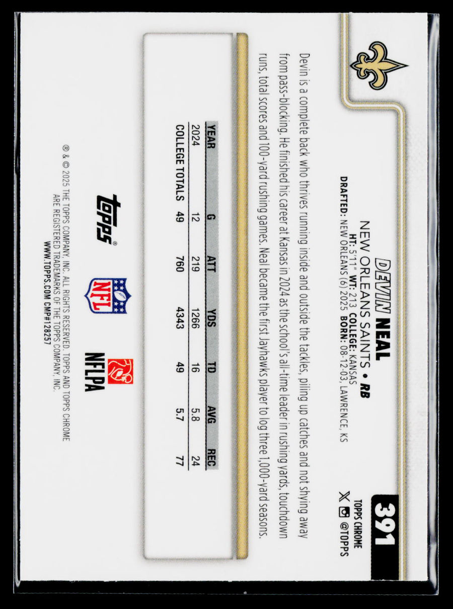 2025 Topps Chrome #391 Devin Neal