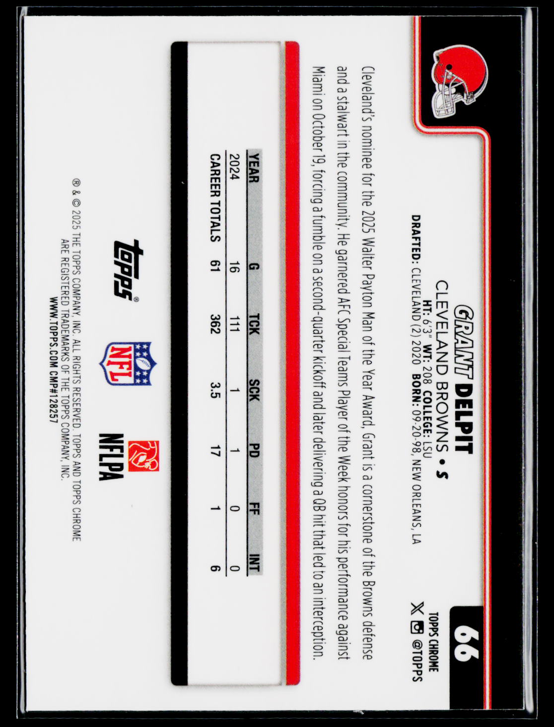 2025 Topps Chrome #66 Grant Delpit