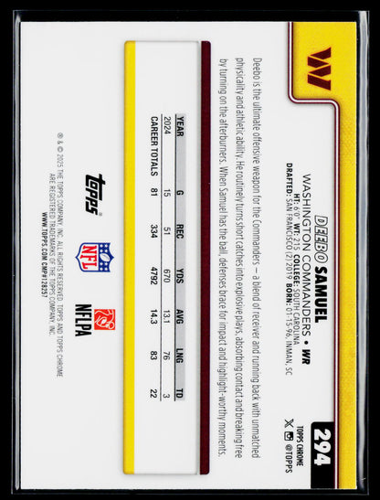 2025 Topps Chrome #294 Deebo Samuel Football Leather Refractor