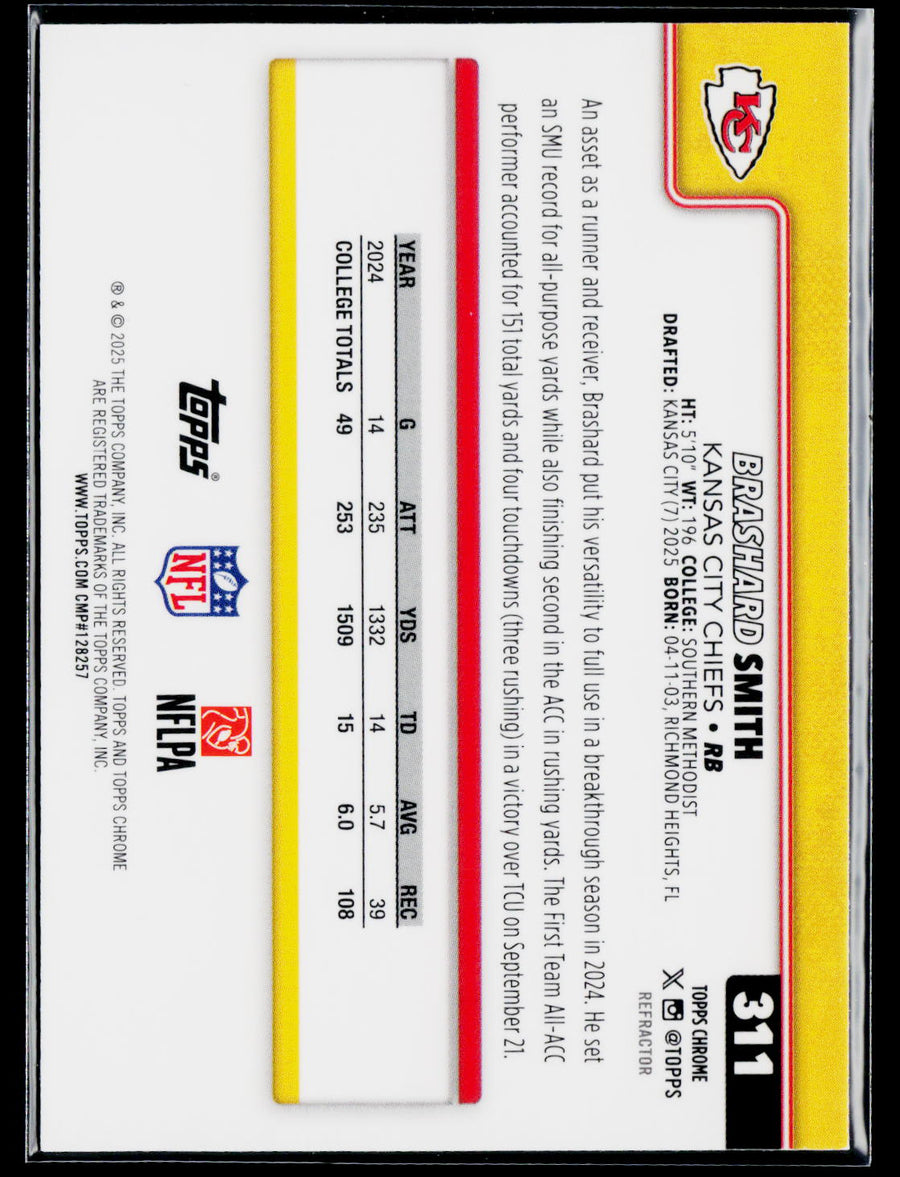 2025 Topps Chrome #311 Brashard Smith Refractor