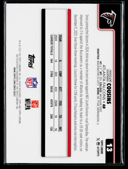2025 Topps Chrome #13 Kirk Cousins