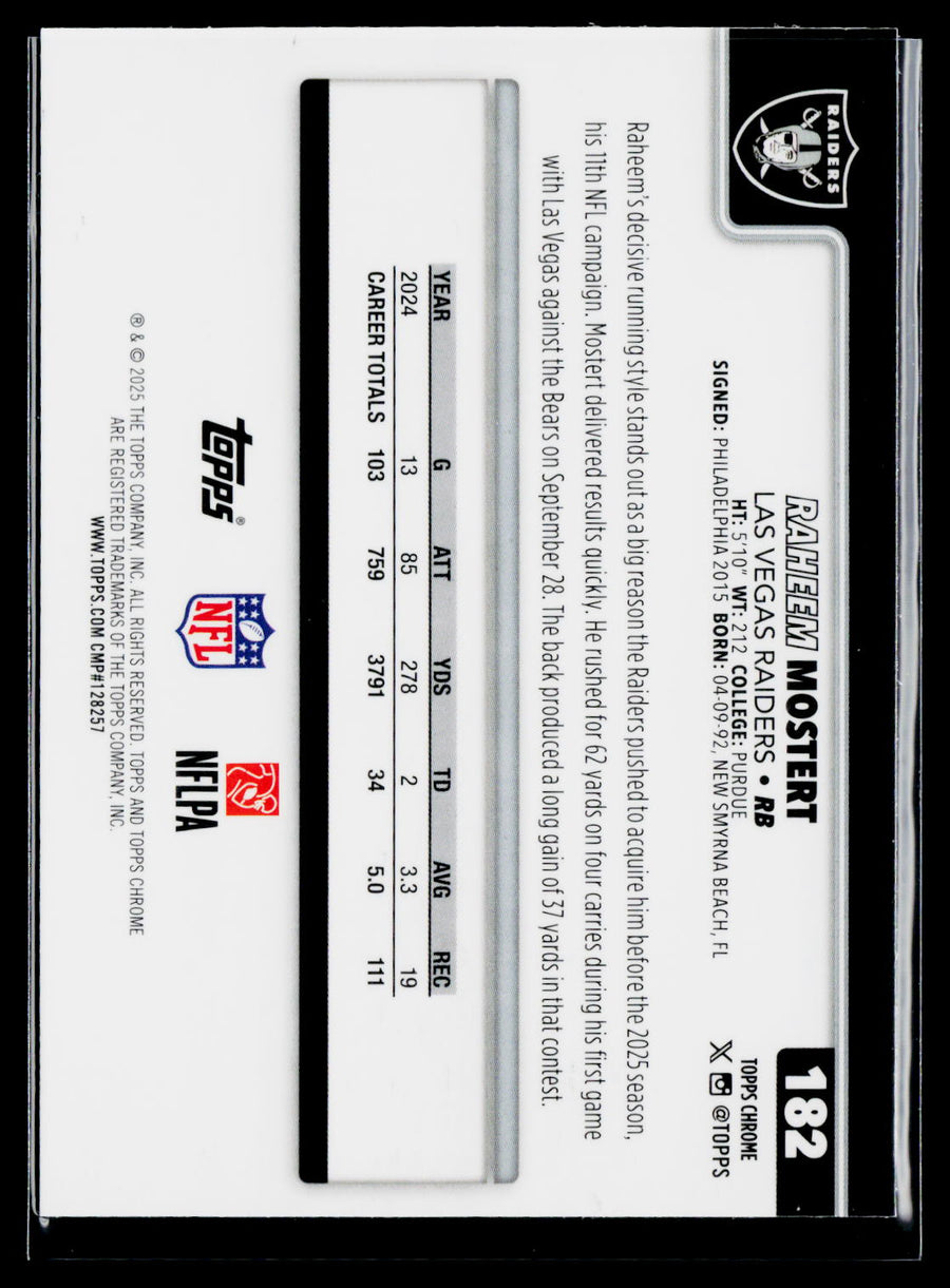 2025 Topps Chrome #182 Raheem Mostert
