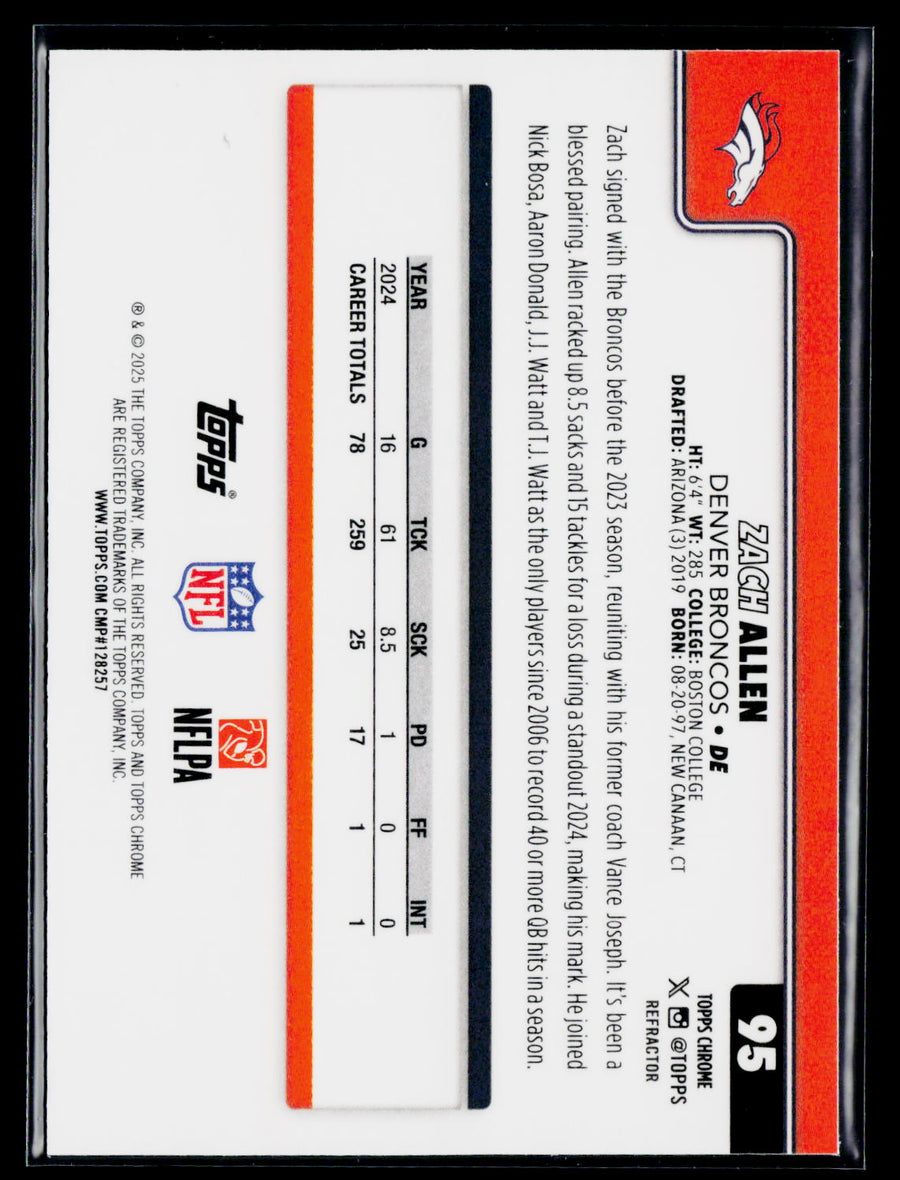 2025 Topps Chrome #95 Zach Allen Refractor