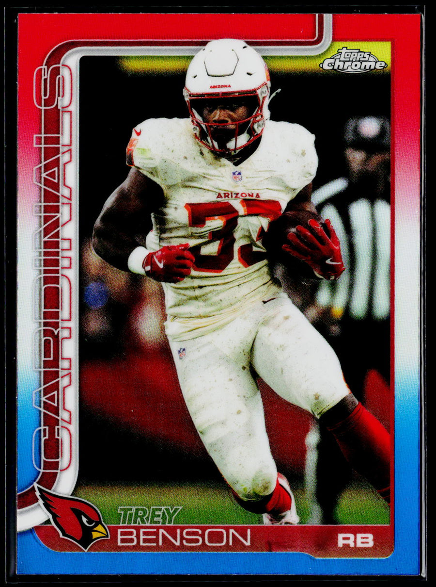 2025 Topps Chrome #7 Trey Benson Red White and Blue Refractor