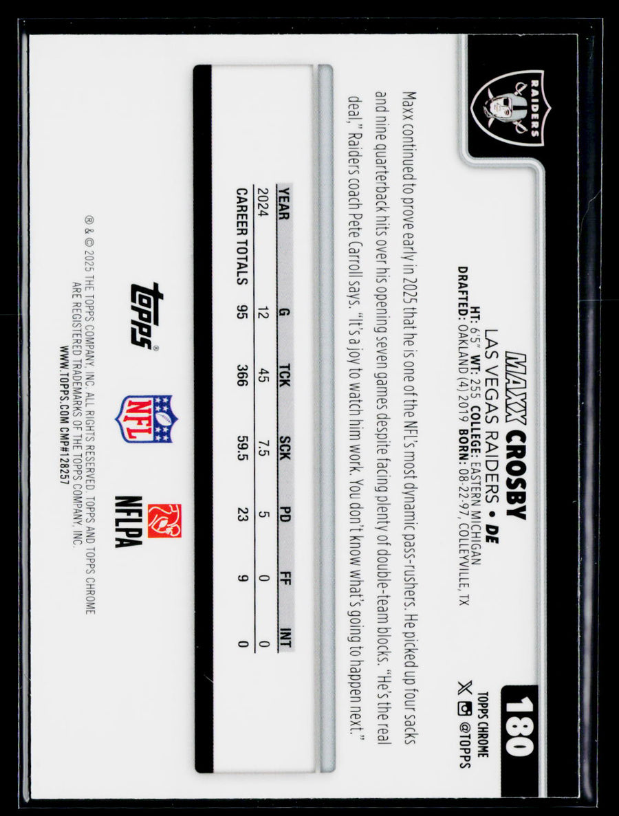 2025 Topps Chrome #180 Maxx Crosby