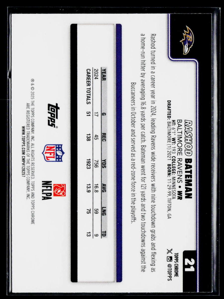 2025 Topps Chrome #21 Rashod Bateman