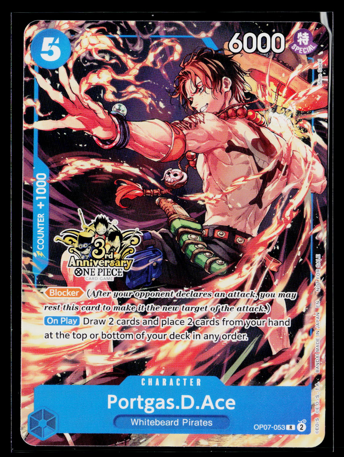 Carrying On His Will: 3rd Anniversary Tournament Cards #OP07-053 Portgas.D.Ace