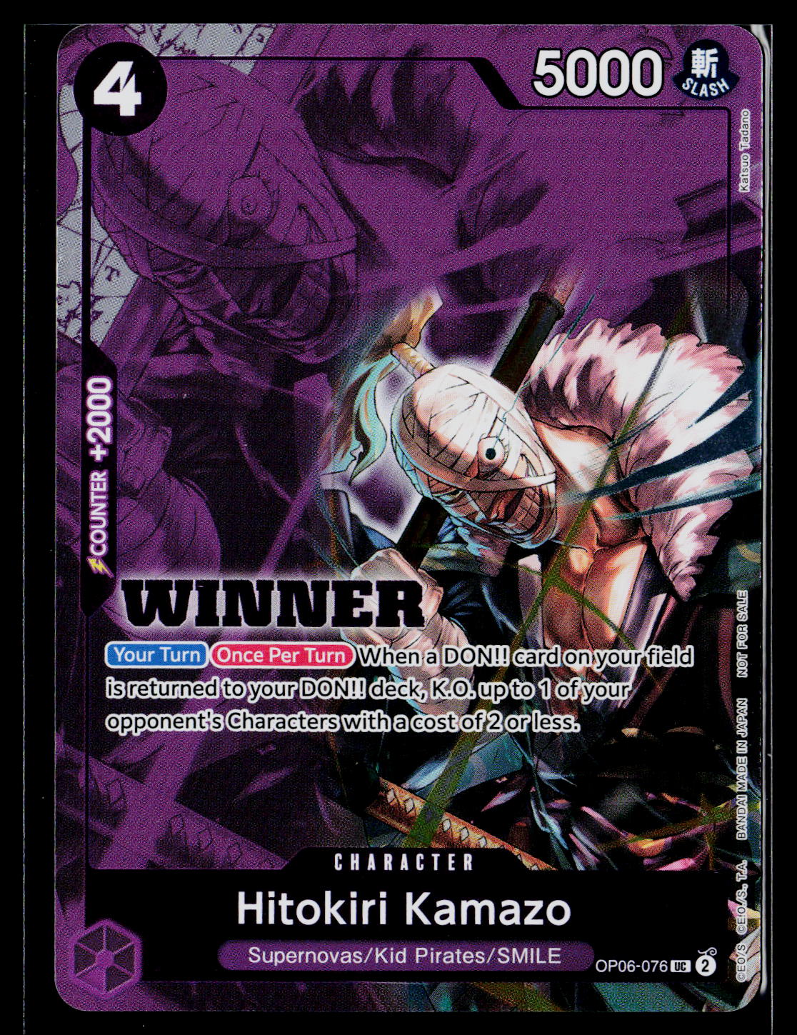 One Piece Promotion Cards #OP06-076 Hitokiri Kamazo (Winner Pack 2025 Vol. 1)