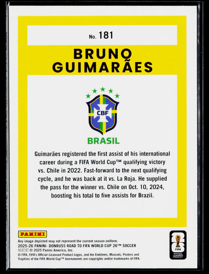 2025-26 Donruss Road to FIFA World Cup #181 Bruno Guimaraes