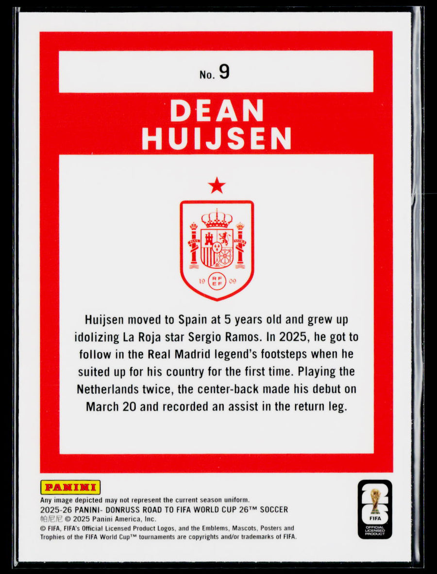 2025-26 Donruss Road to FIFA World Cup #9 Dean Huijsen
