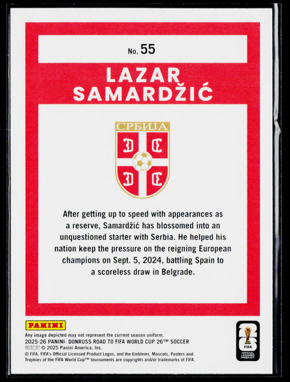 2025-26 Donruss Road to FIFA World Cup #55 Lazar Samardzic