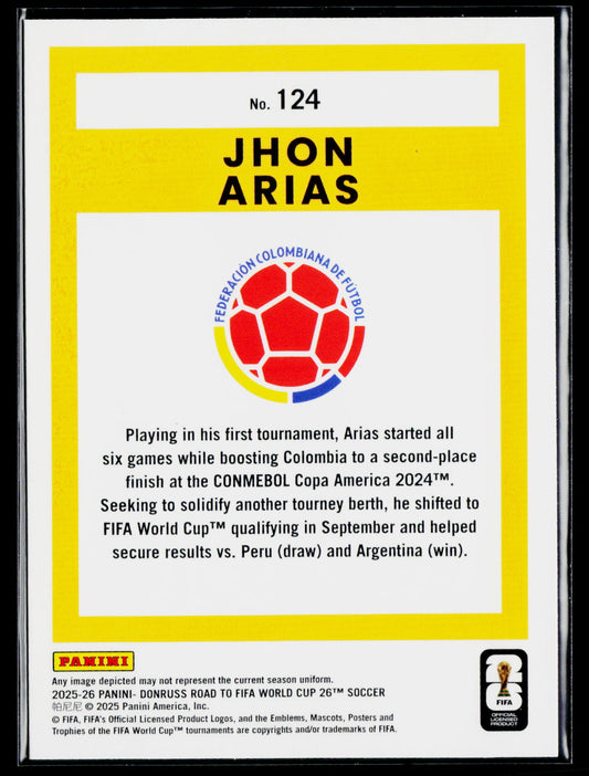 2025-26 Donruss Road to FIFA World Cup #124 Jhon Arias