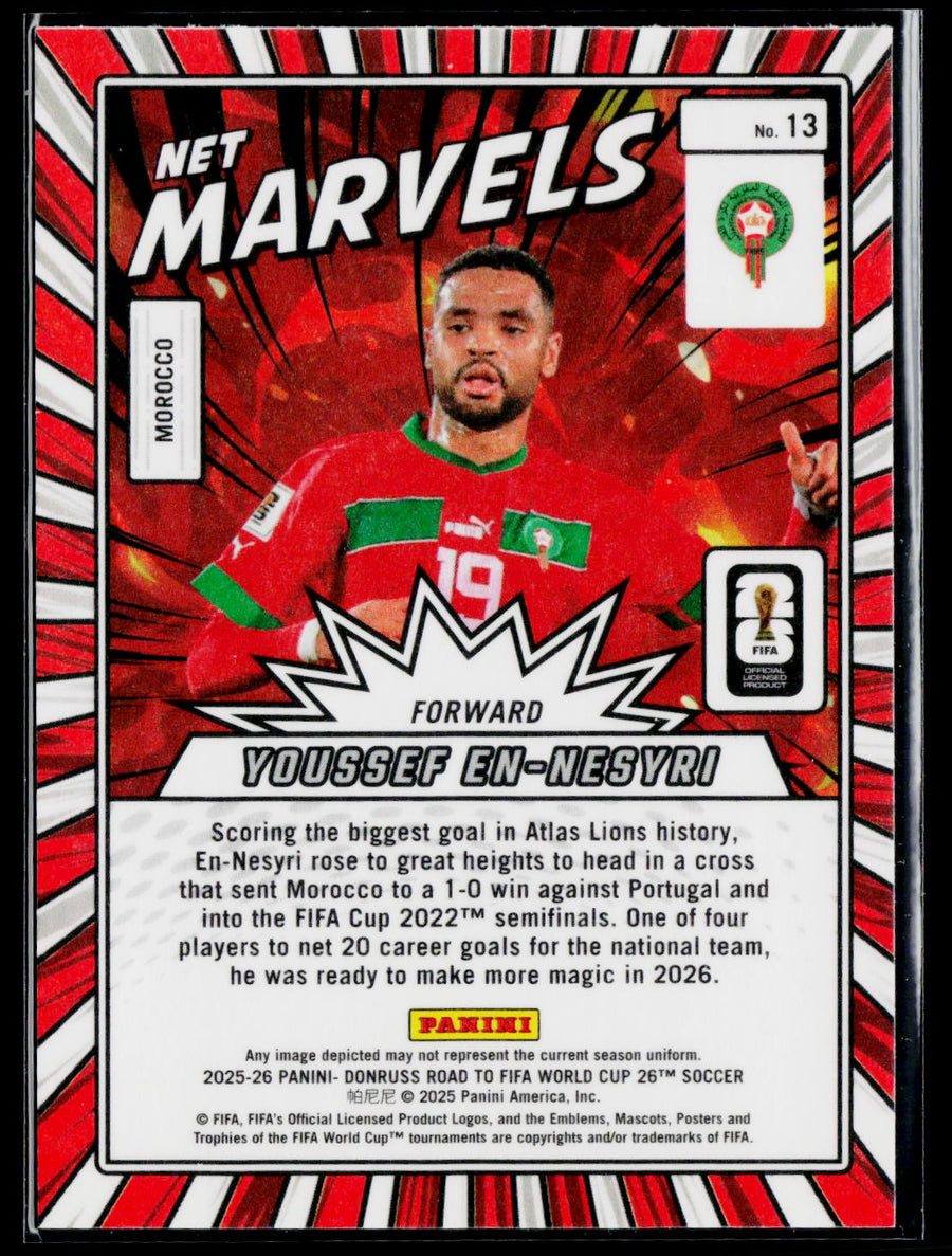 2025-26 Donruss Road to FIFA World Cup #13 Youssef En-Nesyri Net Marvels