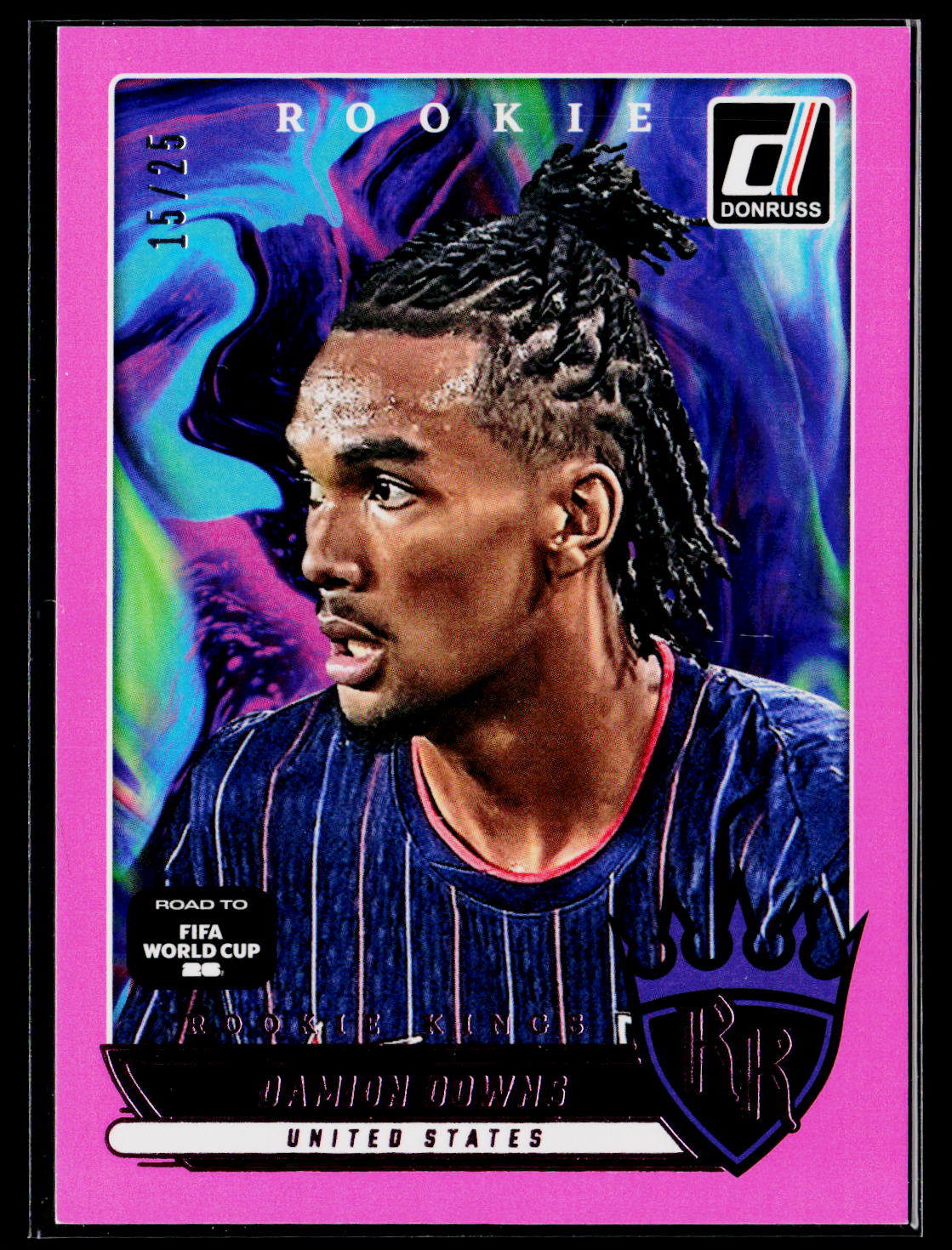 2025-26 Donruss Road to FIFA World Cup #23 Damion Downs Rookie Kings Pink /25