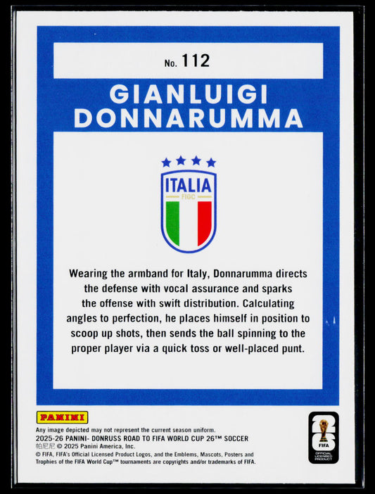 2025-26 Donruss Road to FIFA World Cup #112 Gianluigi Donnarumma