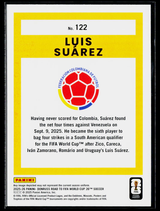 2025-26 Donruss Road to FIFA World Cup #122 Luis Suarez
