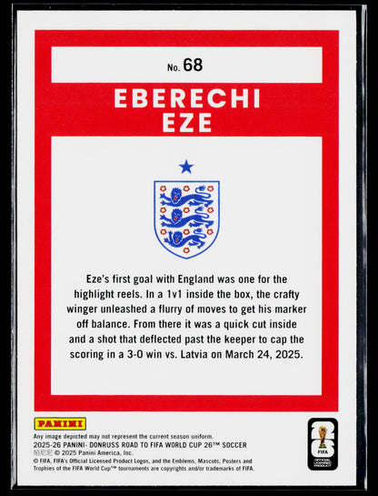 2025-26 Donruss Road to FIFA World Cup #68 Eberechi Eze