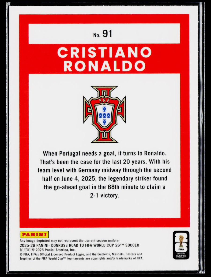 2025-26 Donruss Road to FIFA World Cup #91 Cristiano Ronaldo