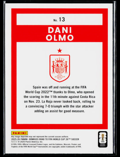 2025-26 Donruss Road to FIFA World Cup #13 Dani Olmo