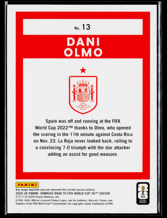 2025-26 Donruss Road to FIFA World Cup #13 Dani Olmo