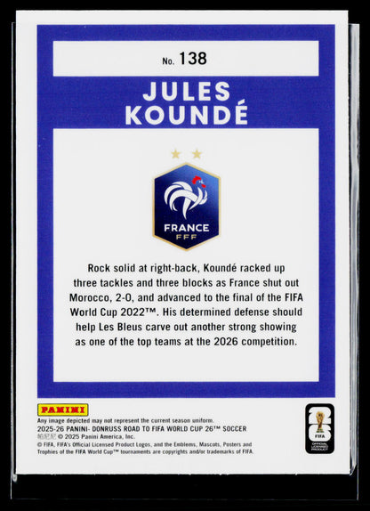 2025-26 Donruss Road to FIFA World Cup #138 Jules Kounde