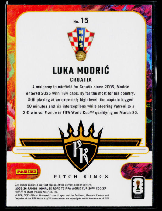 2025-26 Donruss Road to FIFA World Cup #15 Luka Modric Pitch Kings