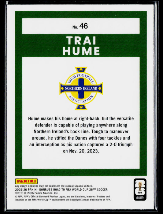 2025-26 Donruss Road to FIFA World Cup #46 Trai Hume