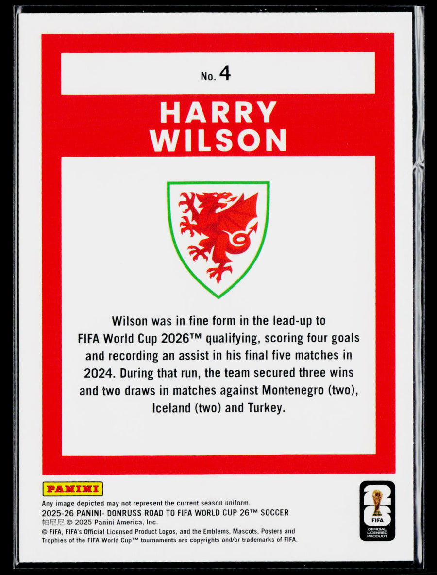 2025-26 Donruss Road to FIFA World Cup #4 Harry Wilson