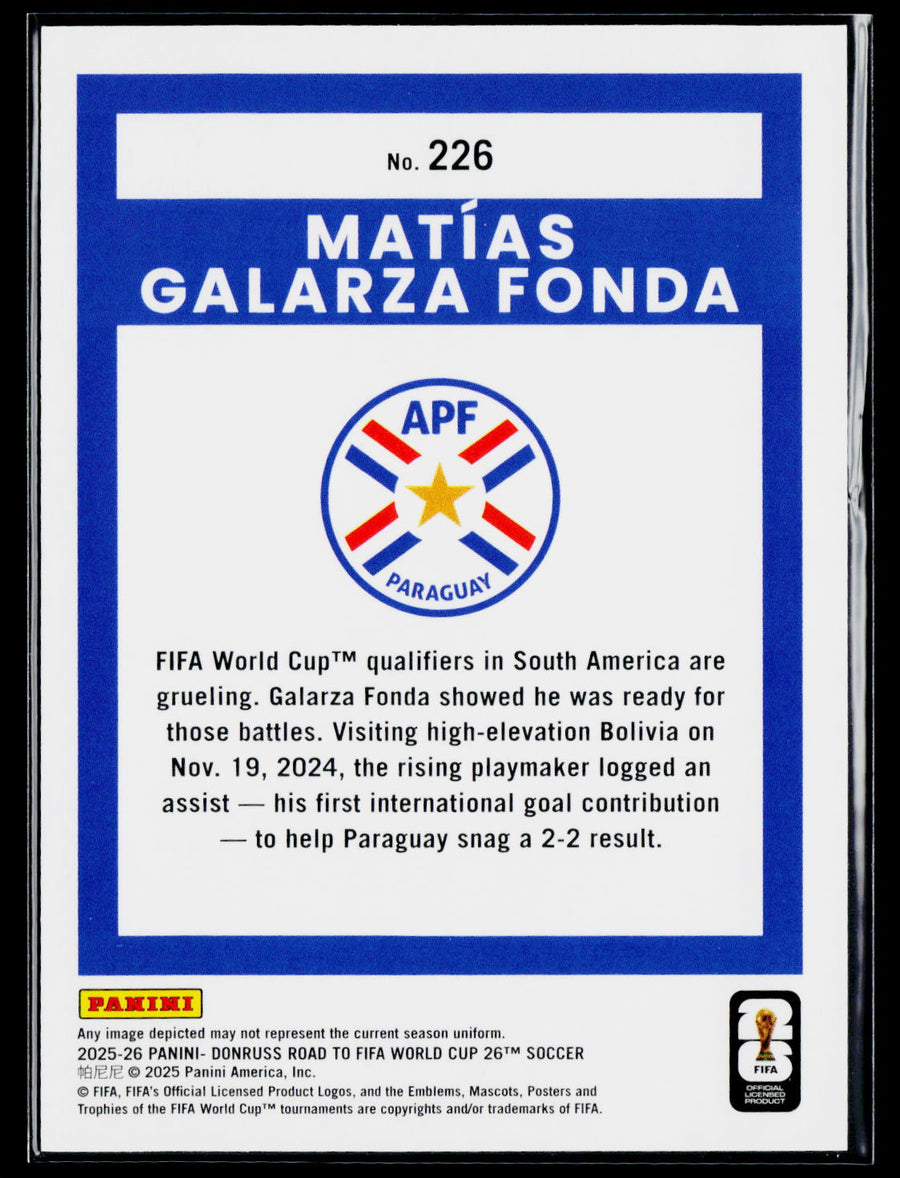 2025-26 Donruss Road to FIFA World Cup #226 Matías Galarza Fonda