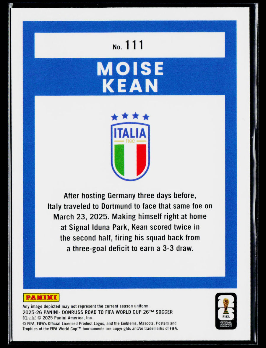 2025-26 Donruss Road to FIFA World Cup #111 Moise Kean