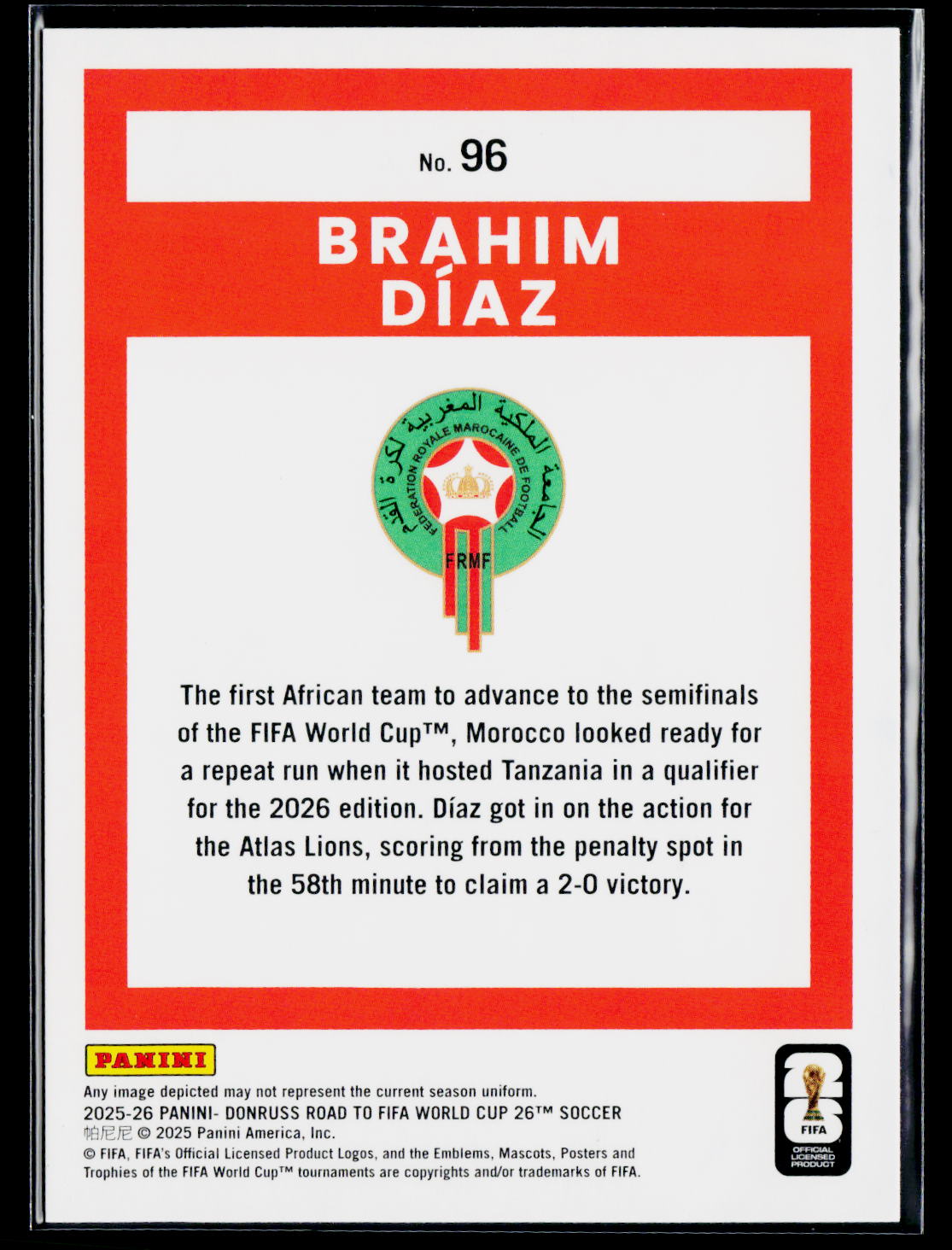 2025-26 Donruss Road to FIFA World Cup #96 Brahim Diaz