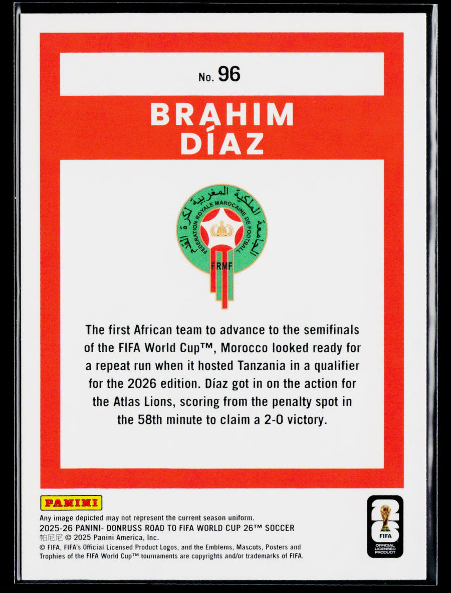 2025-26 Donruss Road to FIFA World Cup #96 Brahim Diaz
