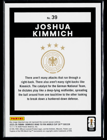 2025-26 Donruss Road to FIFA World Cup #39 Joshua Kimmich