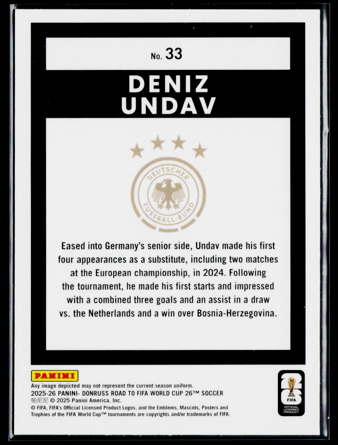 2025-26 Donruss Road to FIFA World Cup #33 Deniz Undav