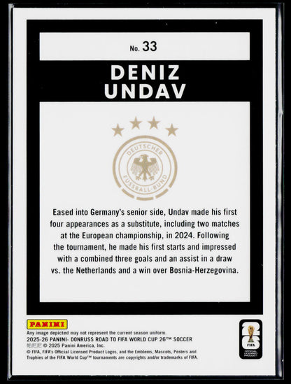 2025-26 Donruss Road to FIFA World Cup #33 Deniz Undav