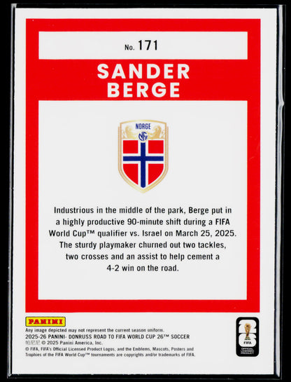 2025-26 Donruss Road to FIFA World Cup #171 Sander Berge