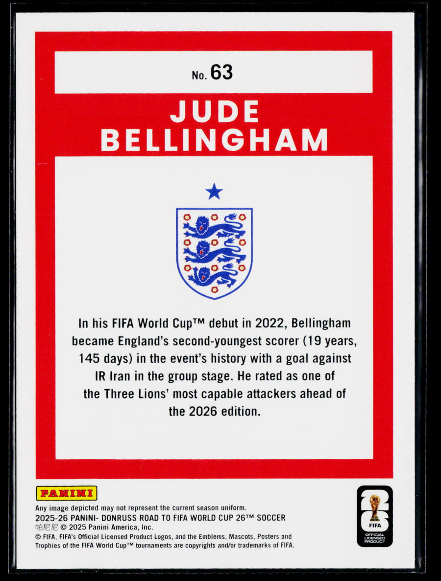 2025-26 Donruss Road to FIFA World Cup #63 Jude Bellingham