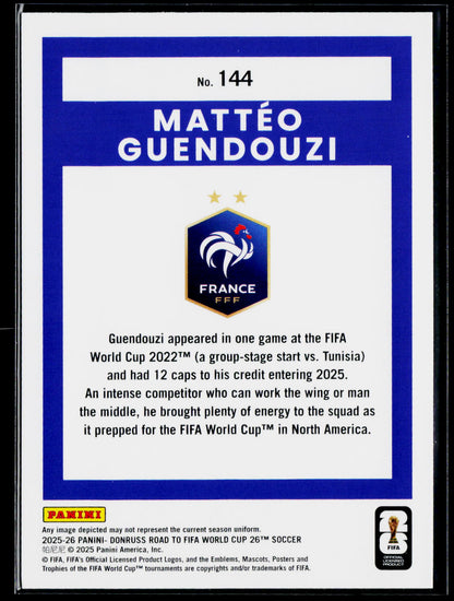 2025-26 Donruss Road to FIFA World Cup #144 Matteo Guendouzi