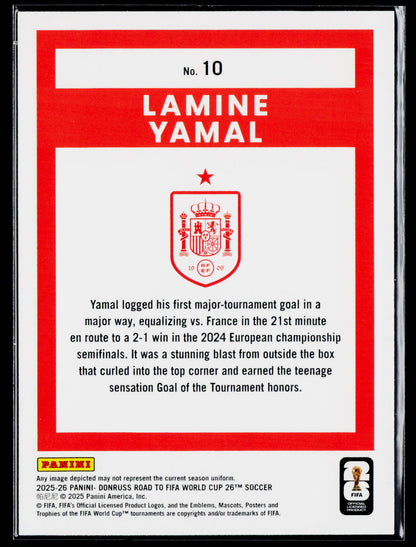 2025-26 Donruss Road to FIFA World Cup #10 Lamine Yamal