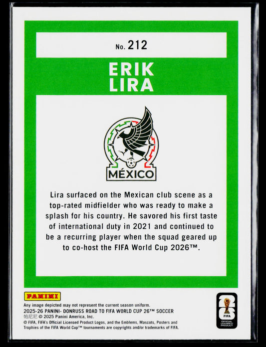 2025-26 Donruss Road to FIFA World Cup #212 Erik Lira