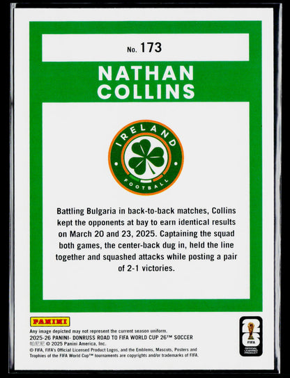 2025-26 Donruss Road to FIFA World Cup #173 Nathan Collins