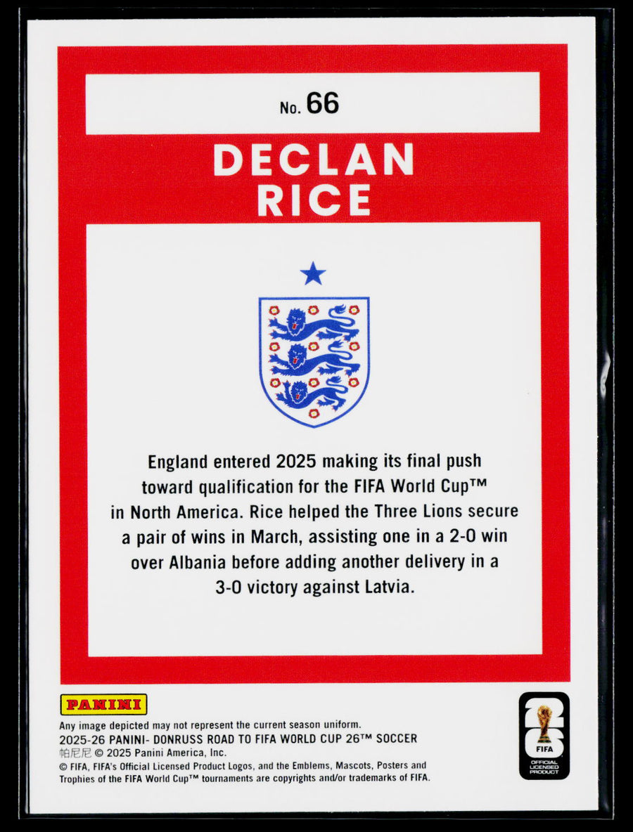 2025-26 Donruss Road to FIFA World Cup #66 Declan Rice