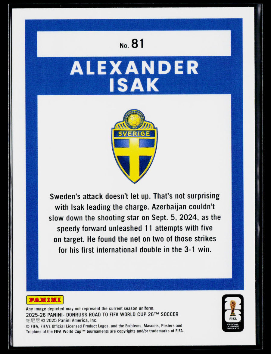 2025-26 Donruss Road to FIFA World Cup #81 Alexander Isak