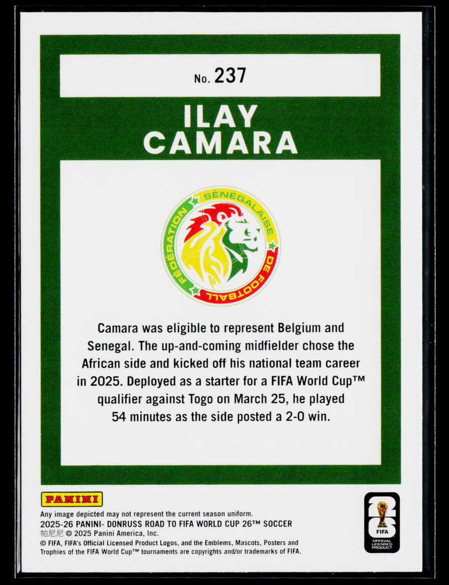 2025-26 Donruss Road to FIFA World Cup #237 Ilay Camara