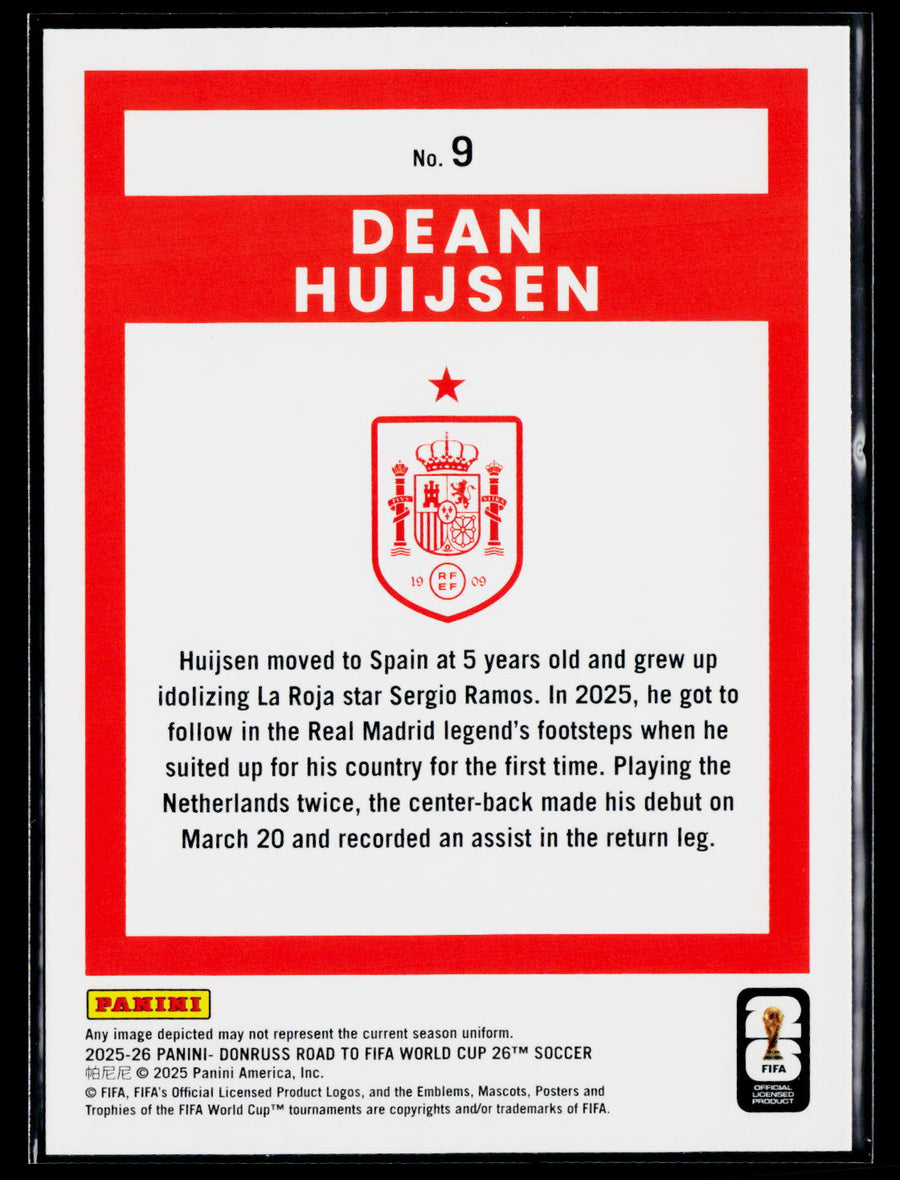 2025-26 Donruss Road to FIFA World Cup #9 Dean Huijsen