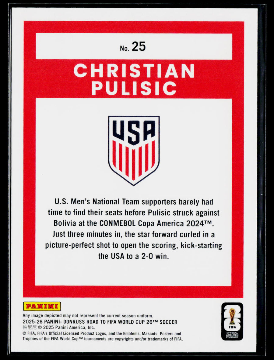 2025-26 Donruss Road to FIFA World Cup #25 Christian Pulisic